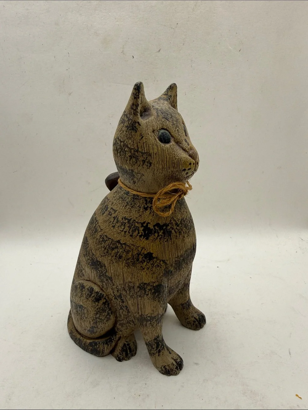 Vtg Signed Pat Croy Primitive Cat Folk Art Rustic Farmhouse Decor Collectible - Picture 3 of 12